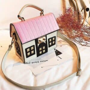 House Shaped PU Leather Crossbody Handbag