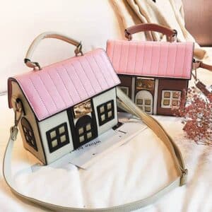 House Shaped PU Leather Crossbody Handbag